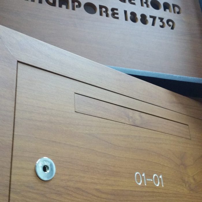 Woodgrain finish on letterbox